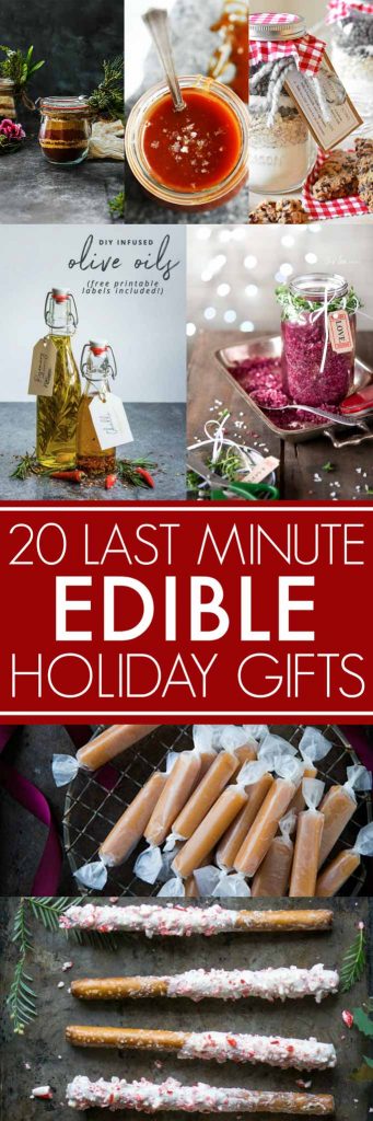These 20 Last Minute DIY Edible Holiday Gifts are easy to make in an afternoon and make perfect Christmas gifts to give to all of your foodie friends. | platingsandpairings.com