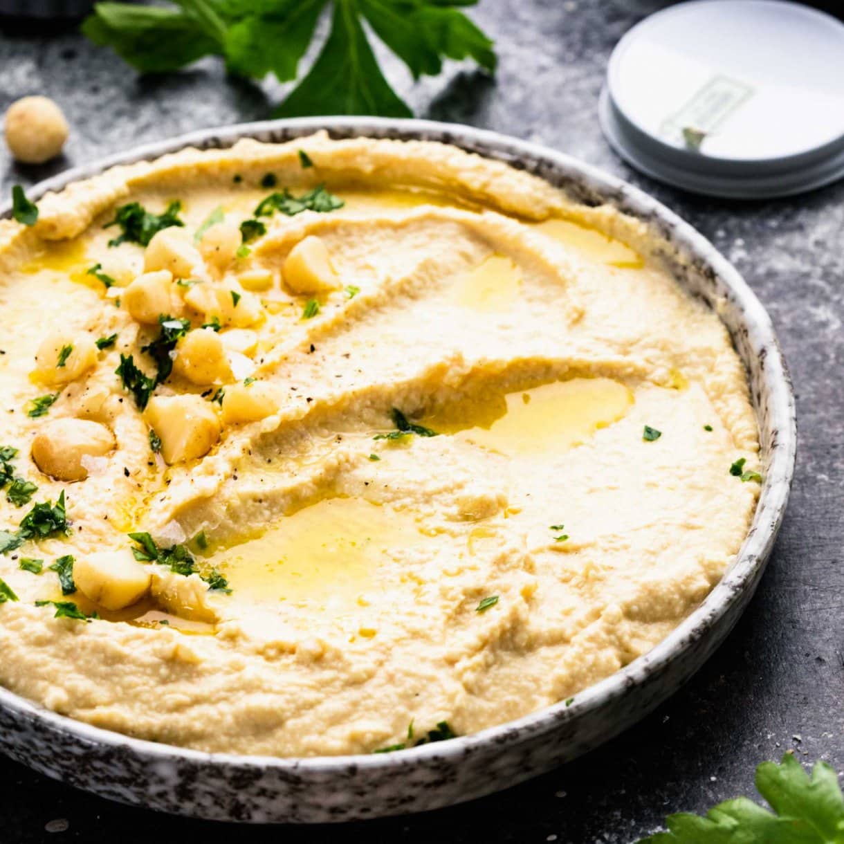 Macadamia Nut Hummus + VIDEO Platings + Pairings