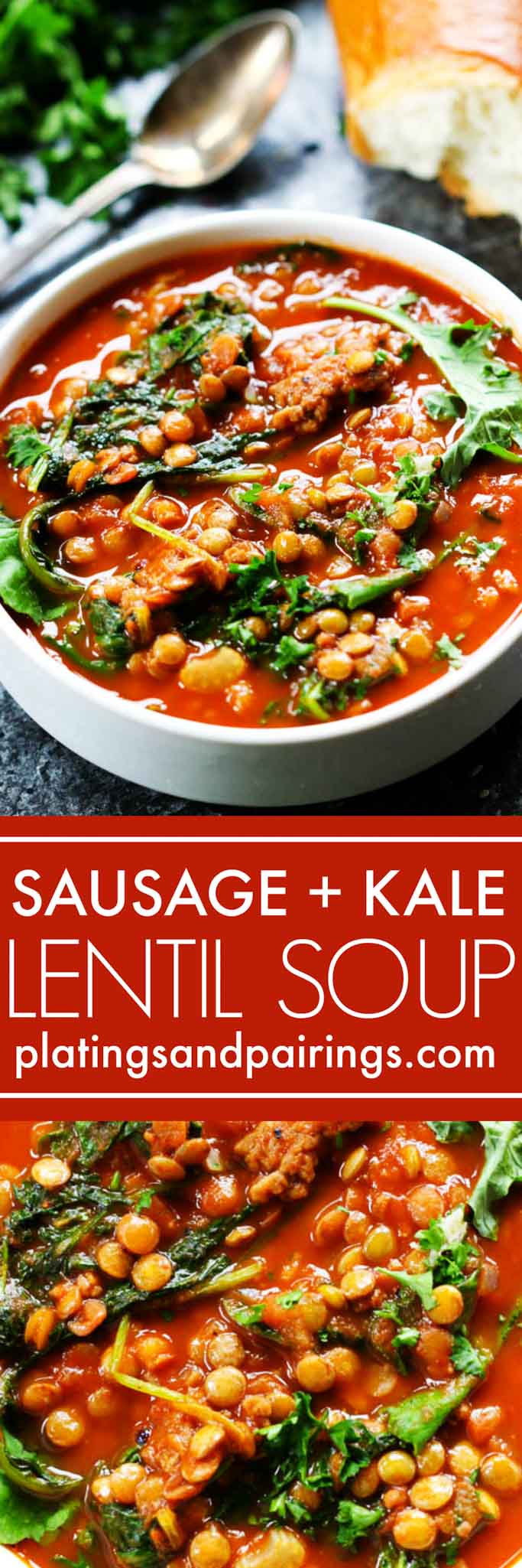 Lentil Soup with Sausage & Kale + VIDEO Platings + Pairings