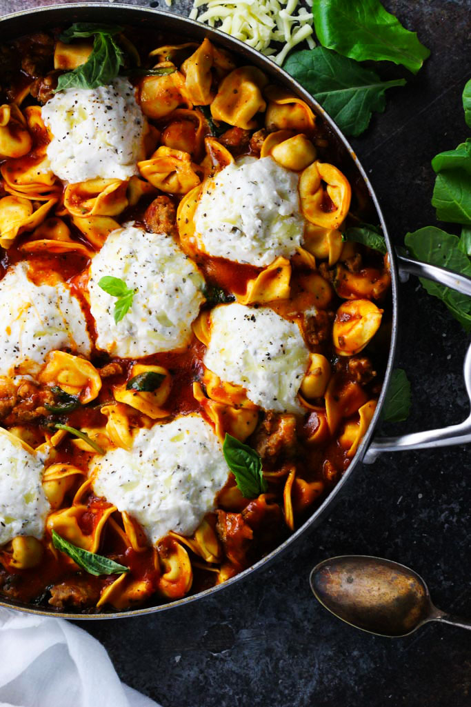 20-minute tortellini skillet lasagna