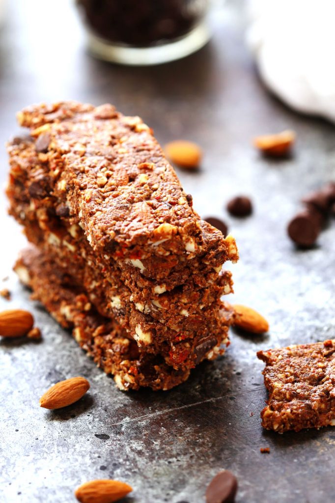Homemade Energy Bars with Dark Chocolate & Almonds Platings + Pairings
