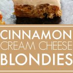These Blondies with Cinnamon Cream Cheese Frosting taste like a cross between carrot cake and blondies – They’re simply delicious! | platingsandpairings.com