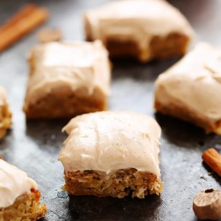 These Blondies with Cinnamon Cream Cheese Frosting taste like a cross between carrot cake and blondies – They’re simply delicious! | platingsandpairings.com
