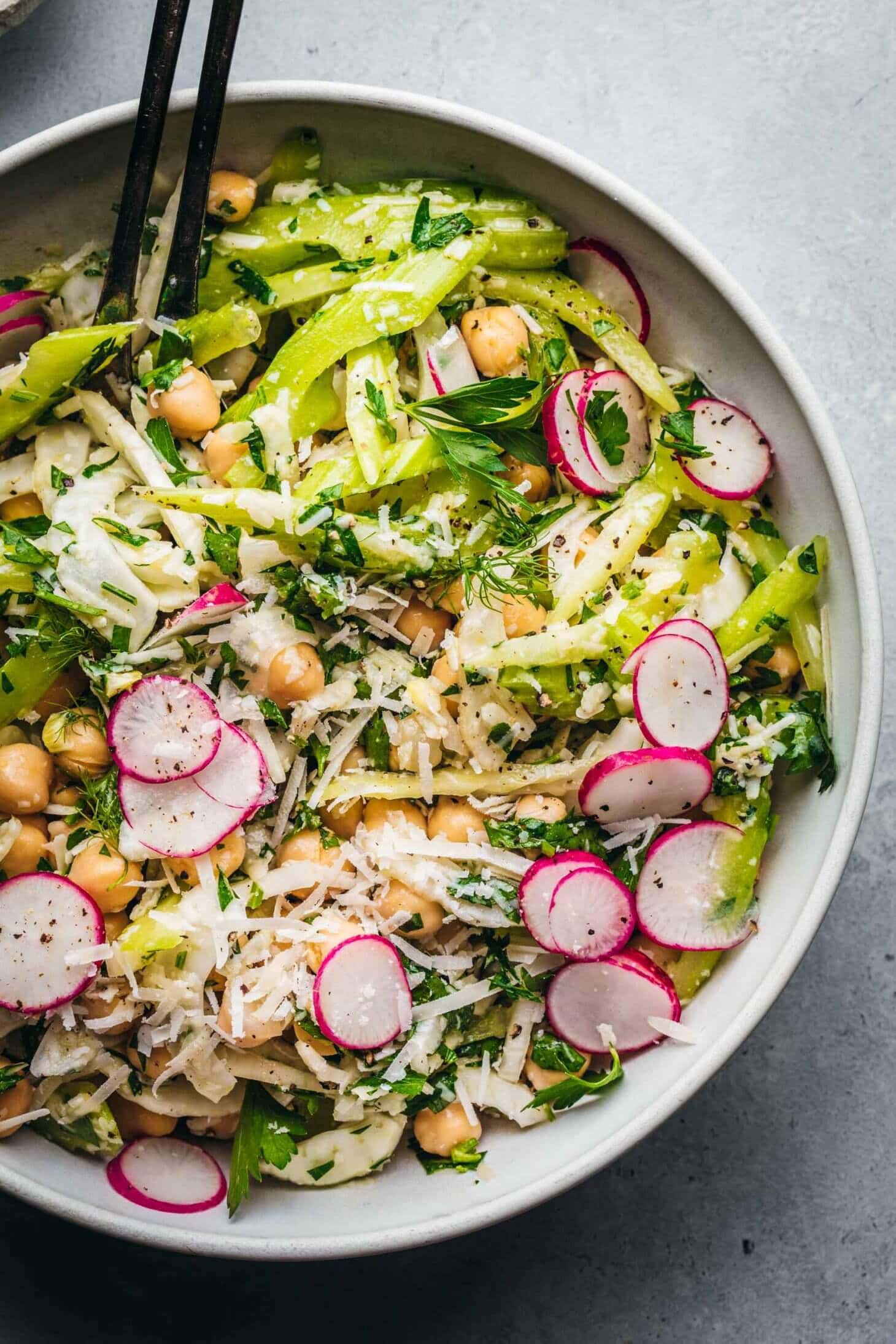 Fennel Salad Recipe with Chickpeas Platings + Pairings