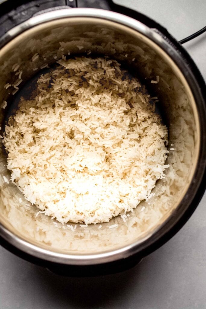 Cooked rice in instant pot. 