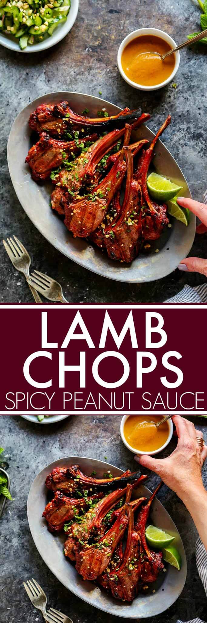 Grilled Lamb Chops with Spicy Peanut Sauce Platings + Pairings