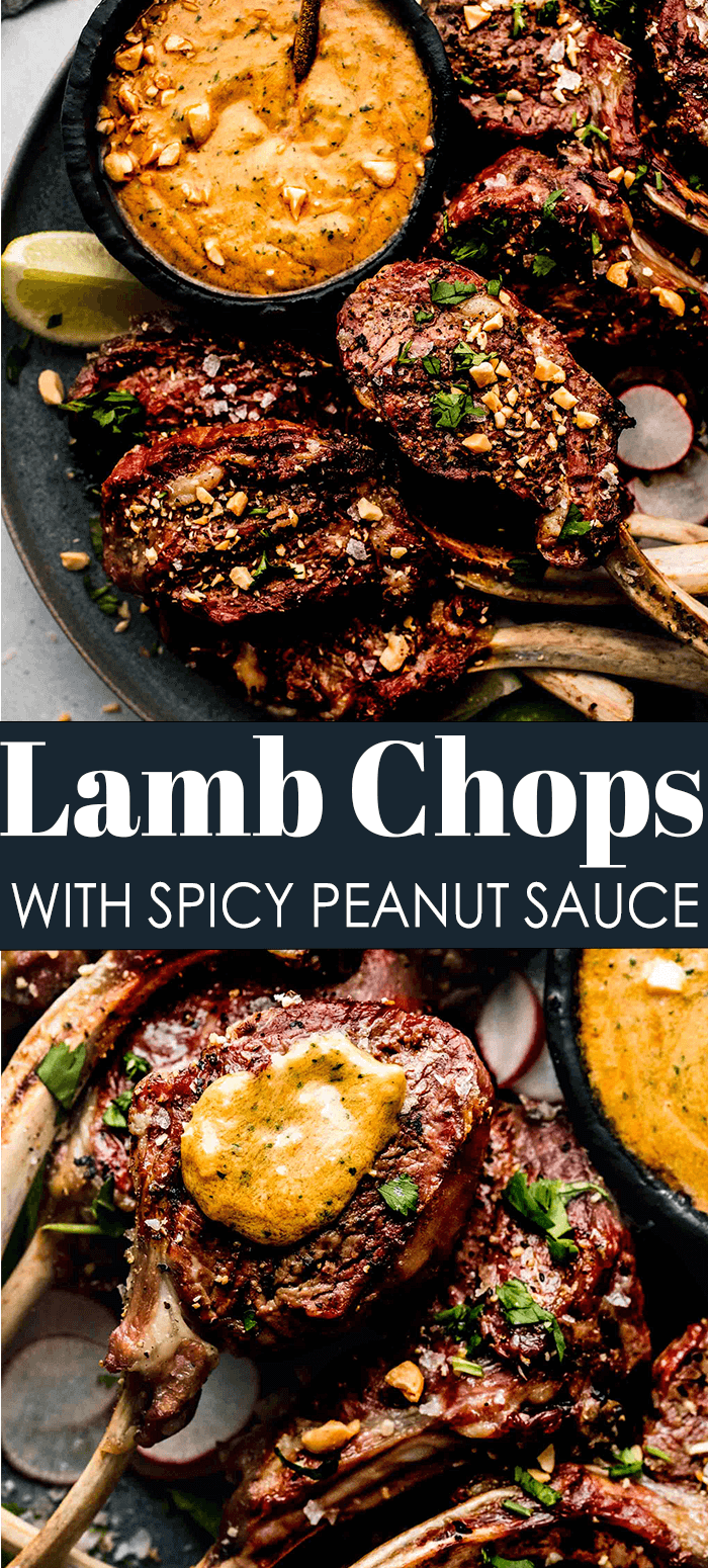 Grilled Lamb Chops with Peanut Sauce