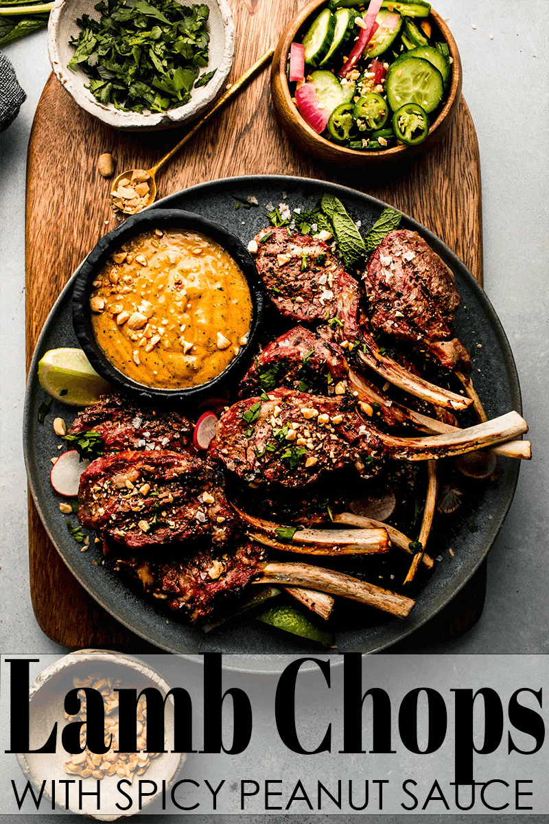 Grilled Lamb Chops with Peanut Sauce