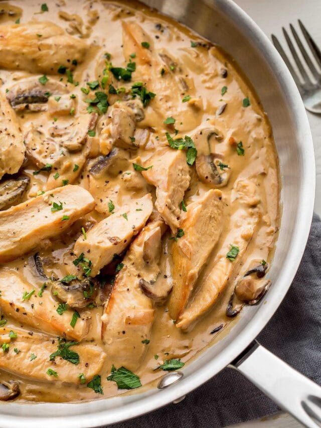 Simple + Delicious Creamy Chicken Marsala Platings + Pairings
