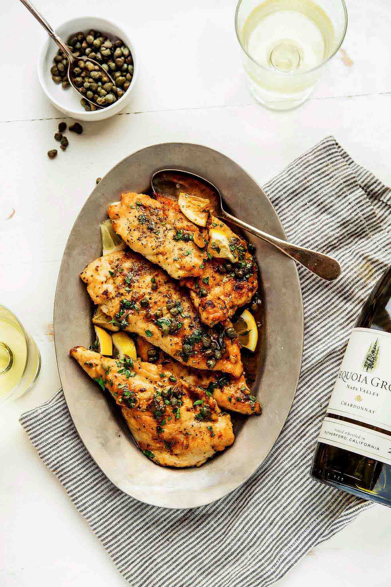 30 Minute Easy Chicken Piccata Platings + Pairings