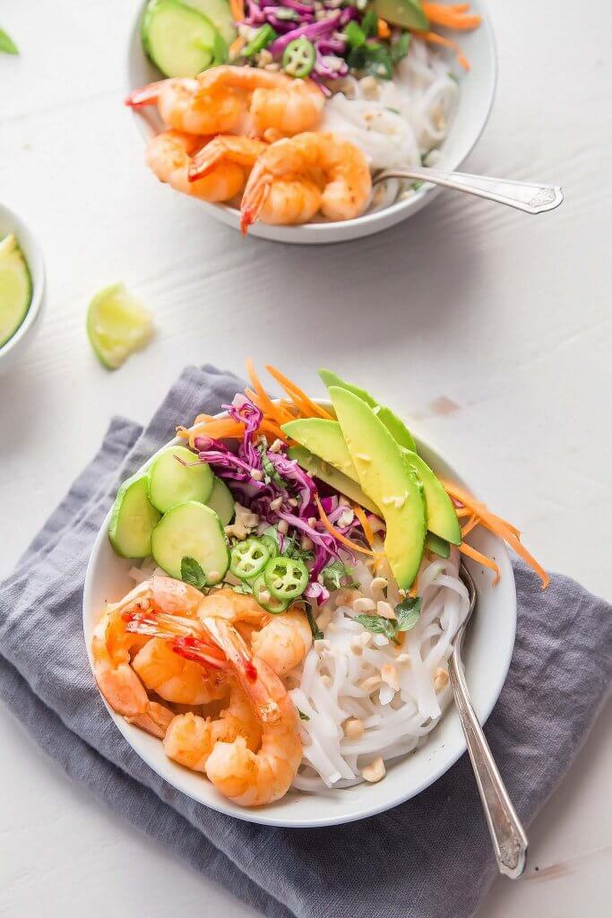 asian shrimp noodle bowls - Platings + Pairings