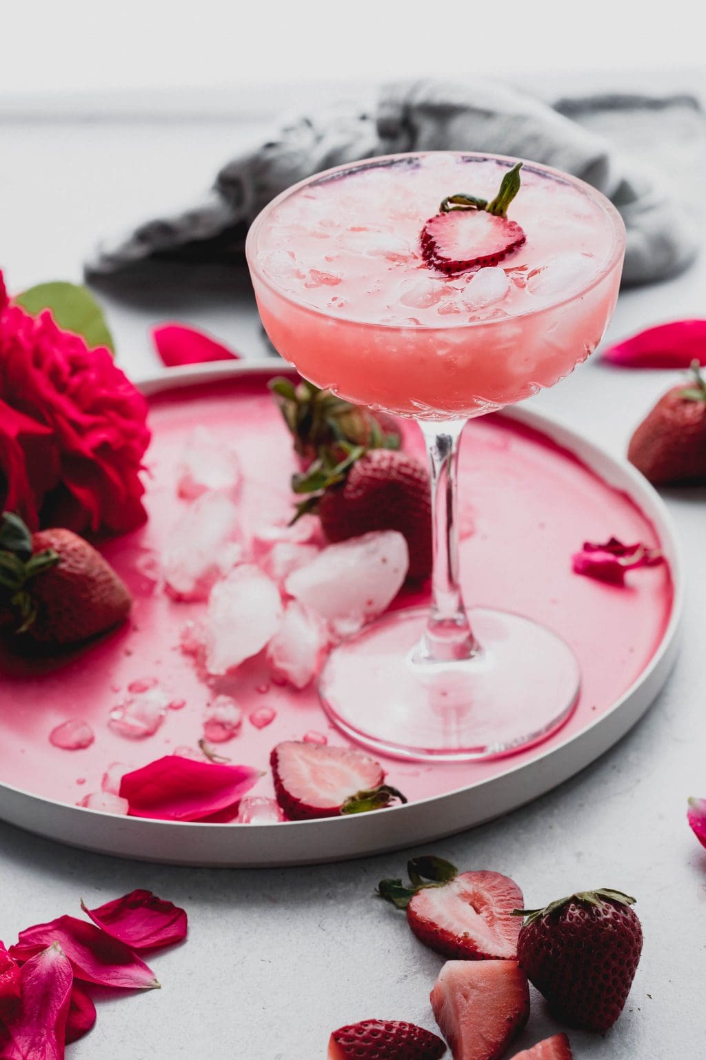Strawberry White Wine Cocktail (Wine Spritzer) Platings + Pairings