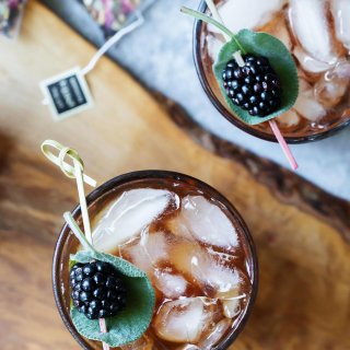 Overhead shot of cocktails