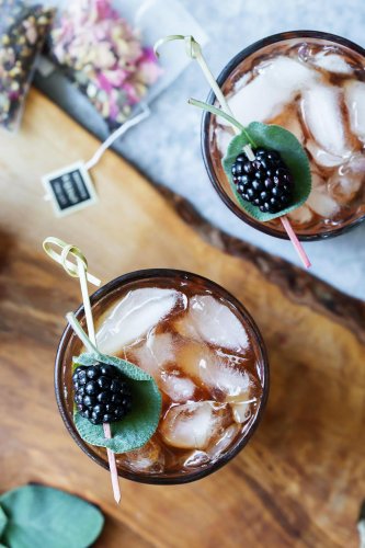Overhead shot of cocktails