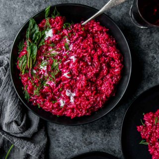 Beet Risotto with Goat Cheese