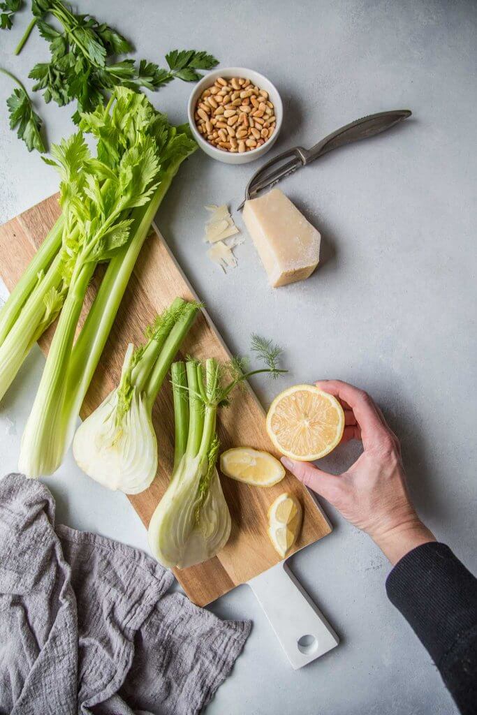 Shaved Fennel and Celery Salad Platings + Pairings