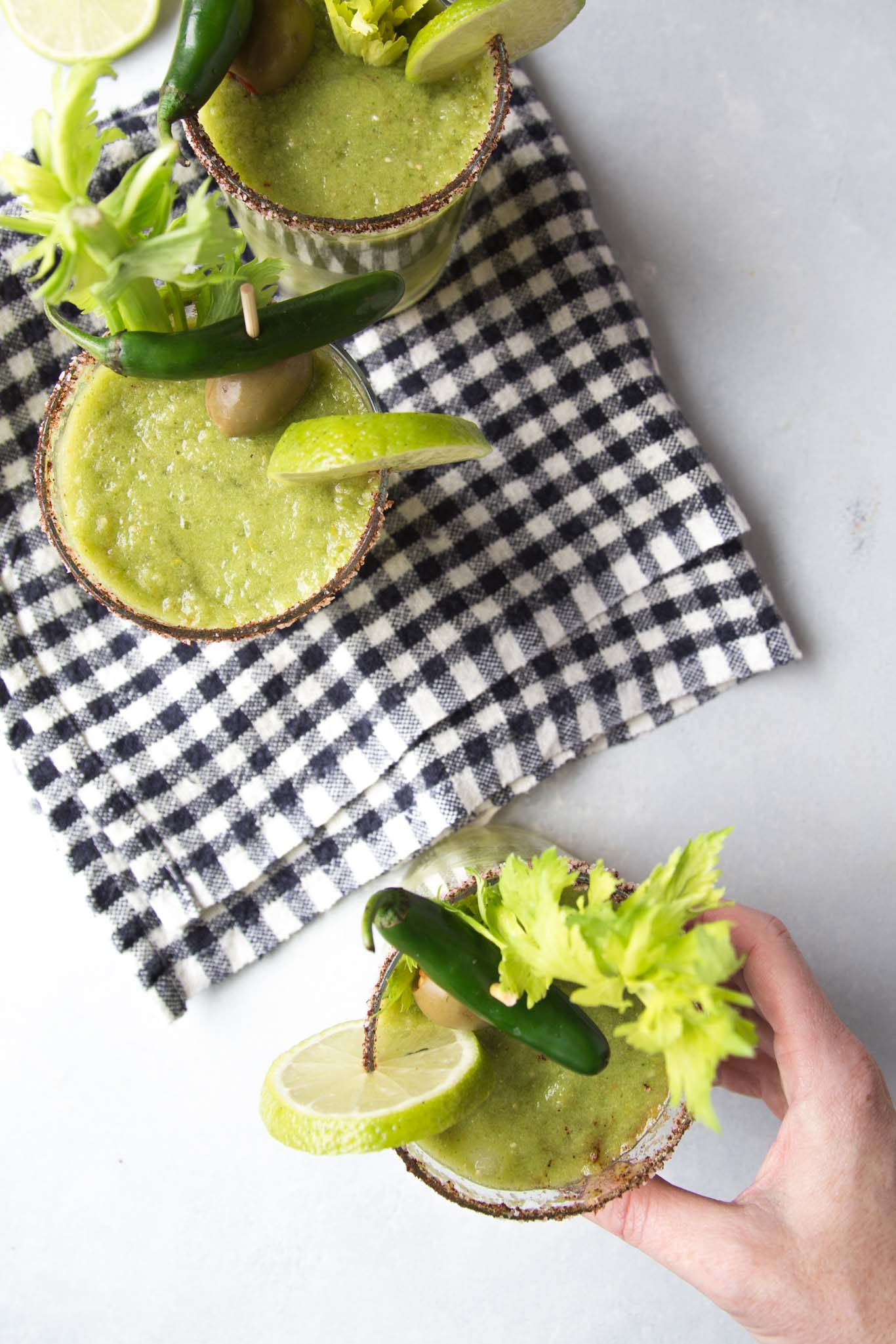 Green Bloody Mary (Tomatillo Bloody Mary) via Platings and Pairings