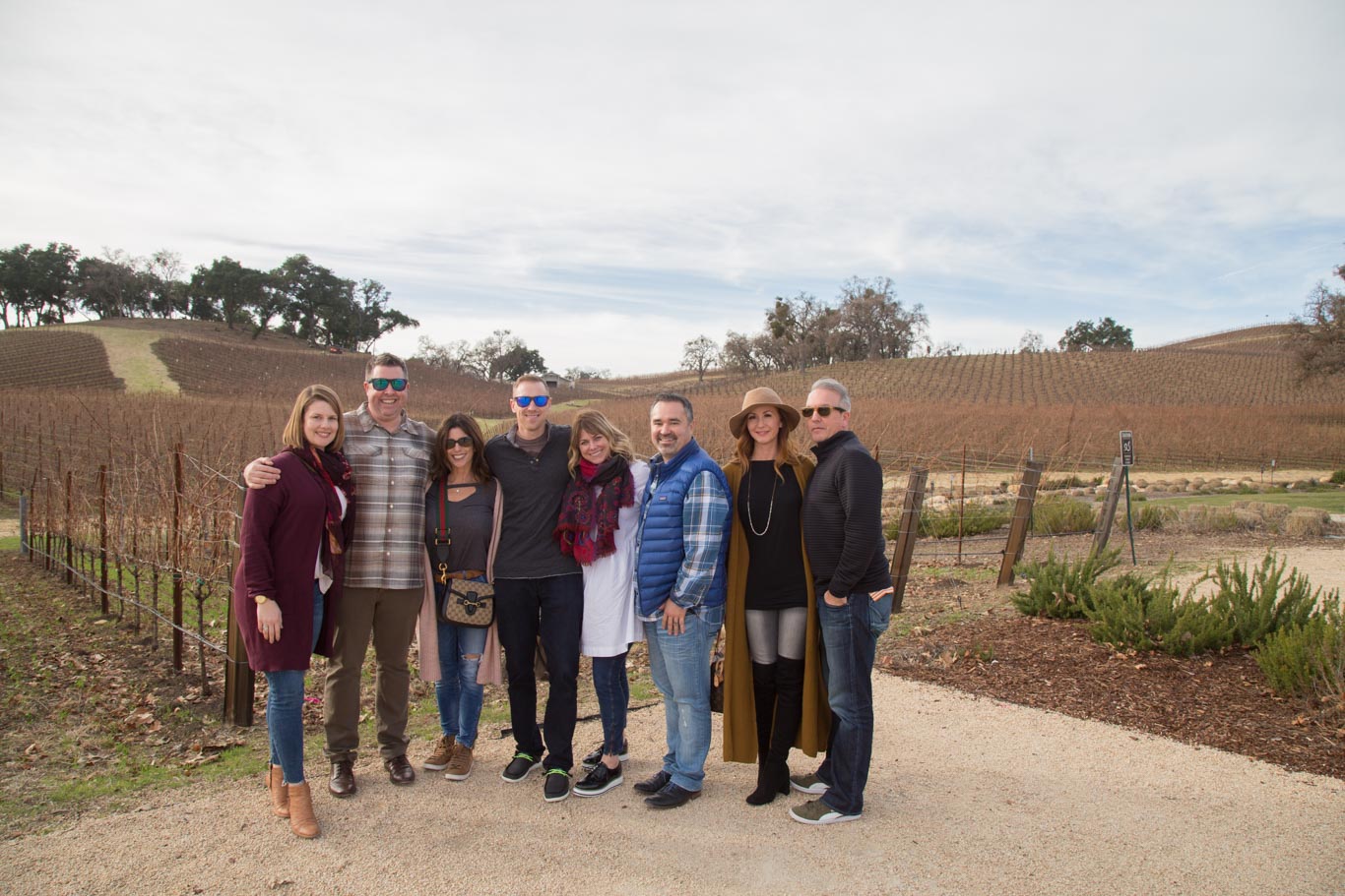 Justin Winery in Paso Robles - A picture of our group for Rick's 50th Birthday