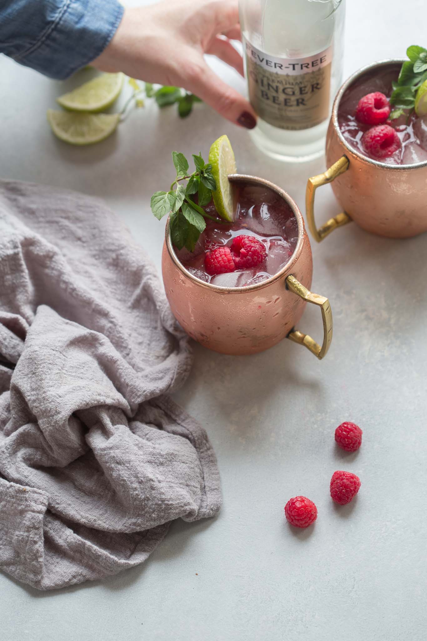 Raspberry Lime Moscow Mule ingredients
