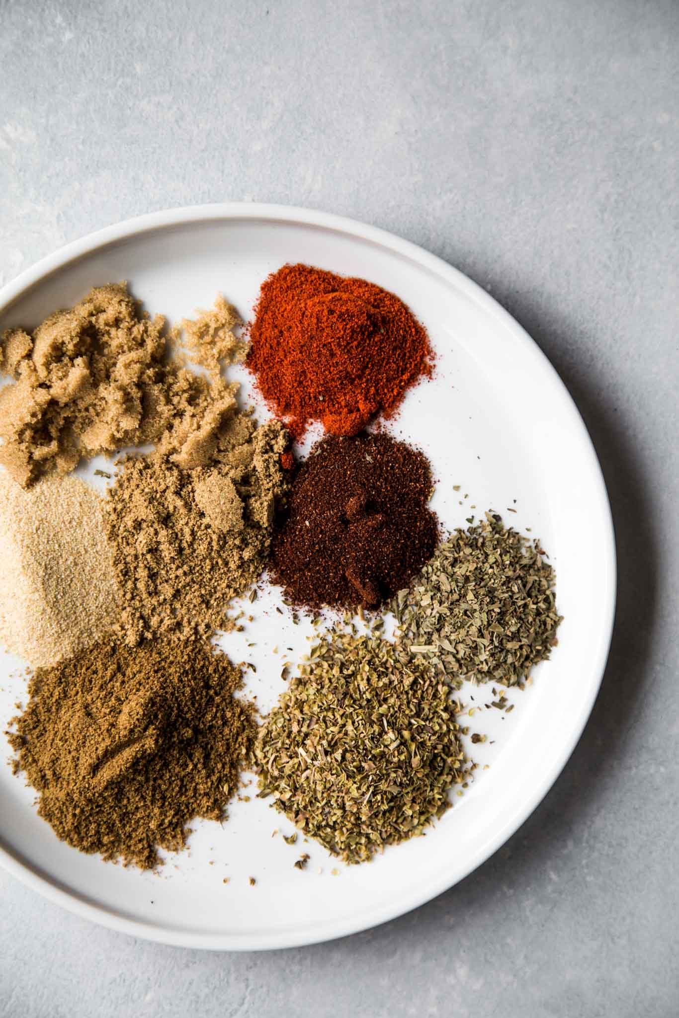 Spices on a plate for the Instant Pot Carnitas