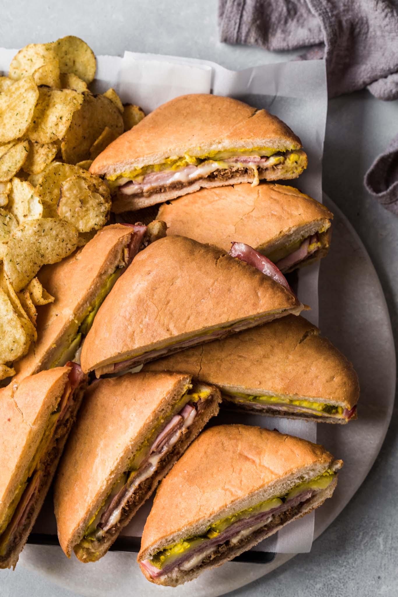 Platter of Cubano Sandwiches