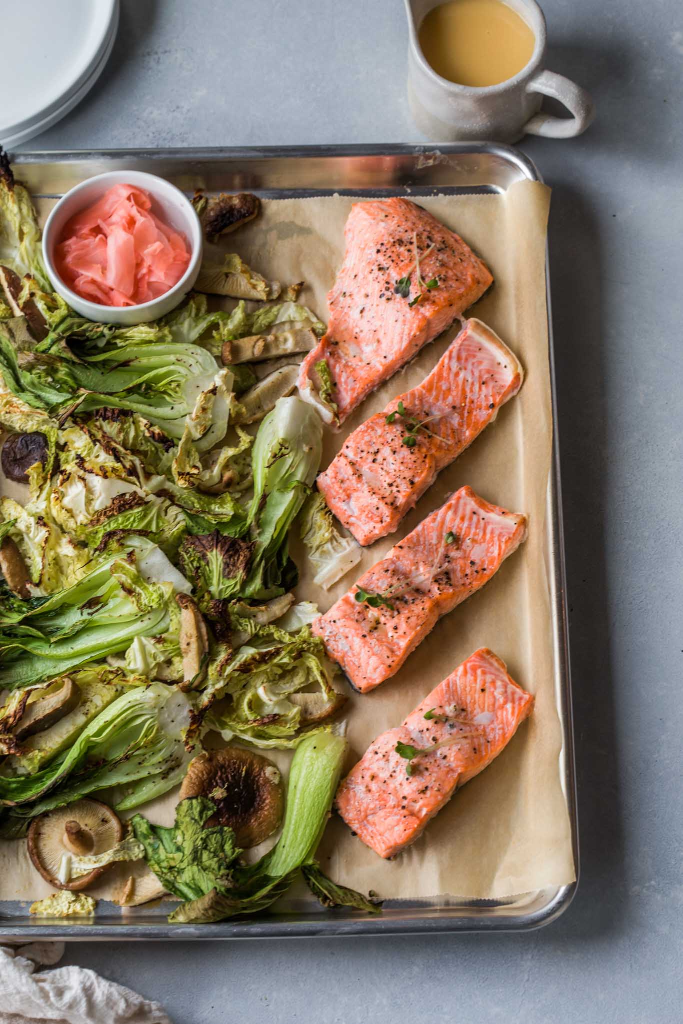 Sheet Pan Salmon with Pickled Ginger Butter