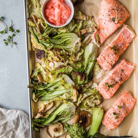 Sheet Pan Salmon with Pickled Ginger Butter