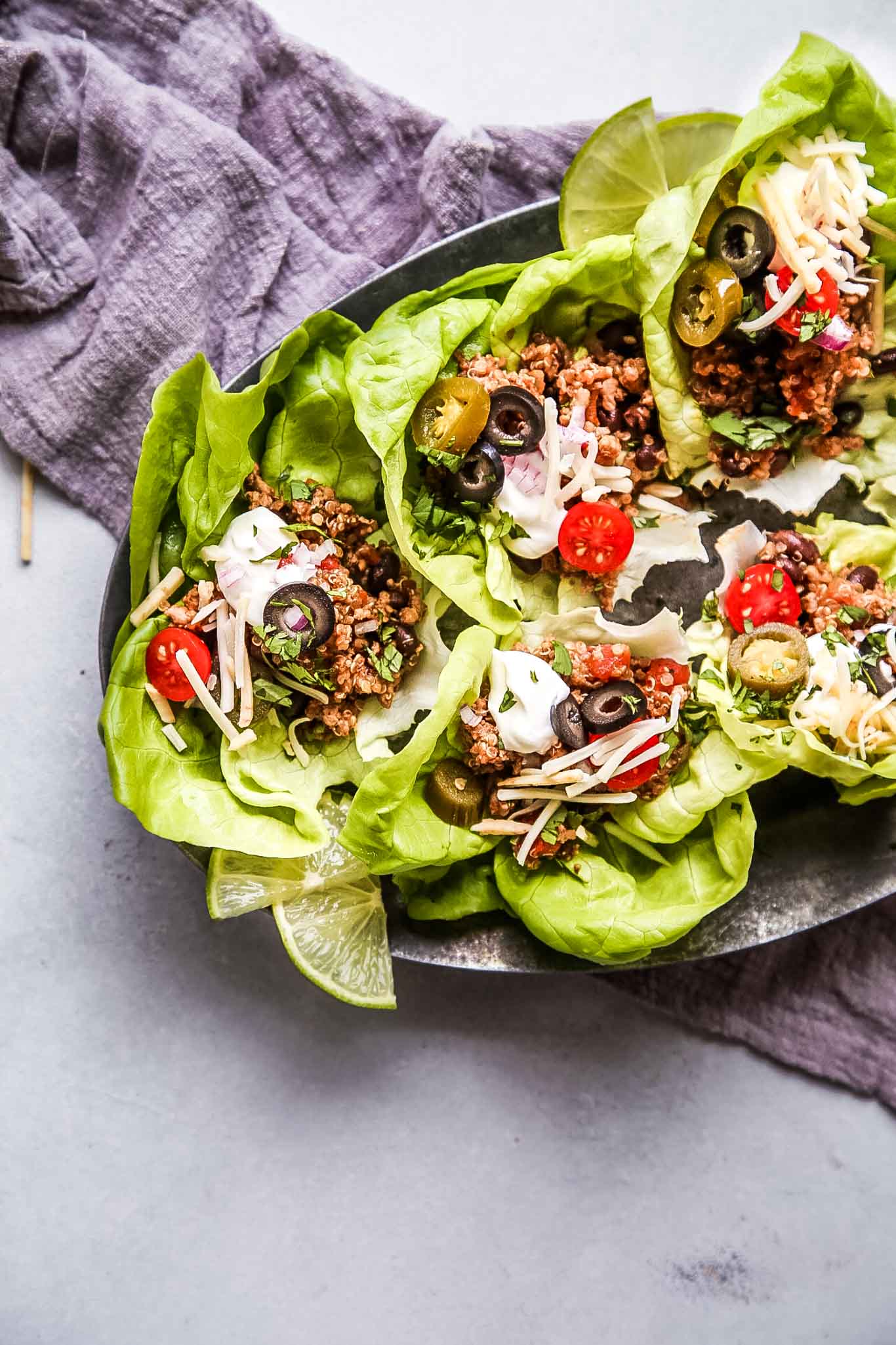 Taco Quinoa & Turkey Lettuce Wraps make a hearty, healthy, protein packed meal that’s amazingly delicious and quick and easy to prepare. They’re perfect for meal prep too.