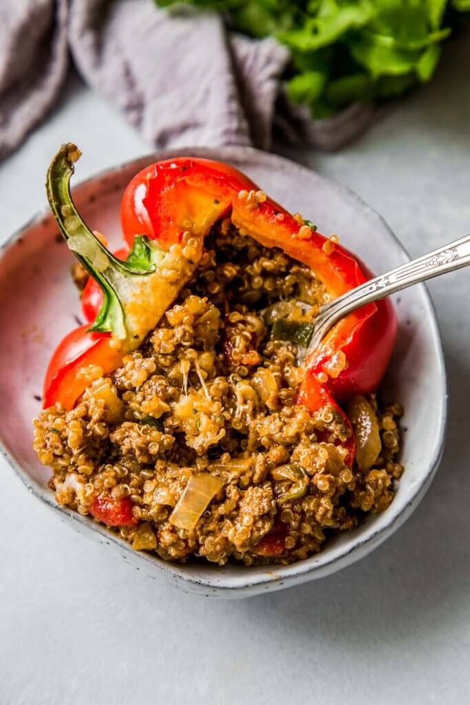 Quinoa Stuffed Peppers with Ground Beef + VIDEO Platings + Pairings