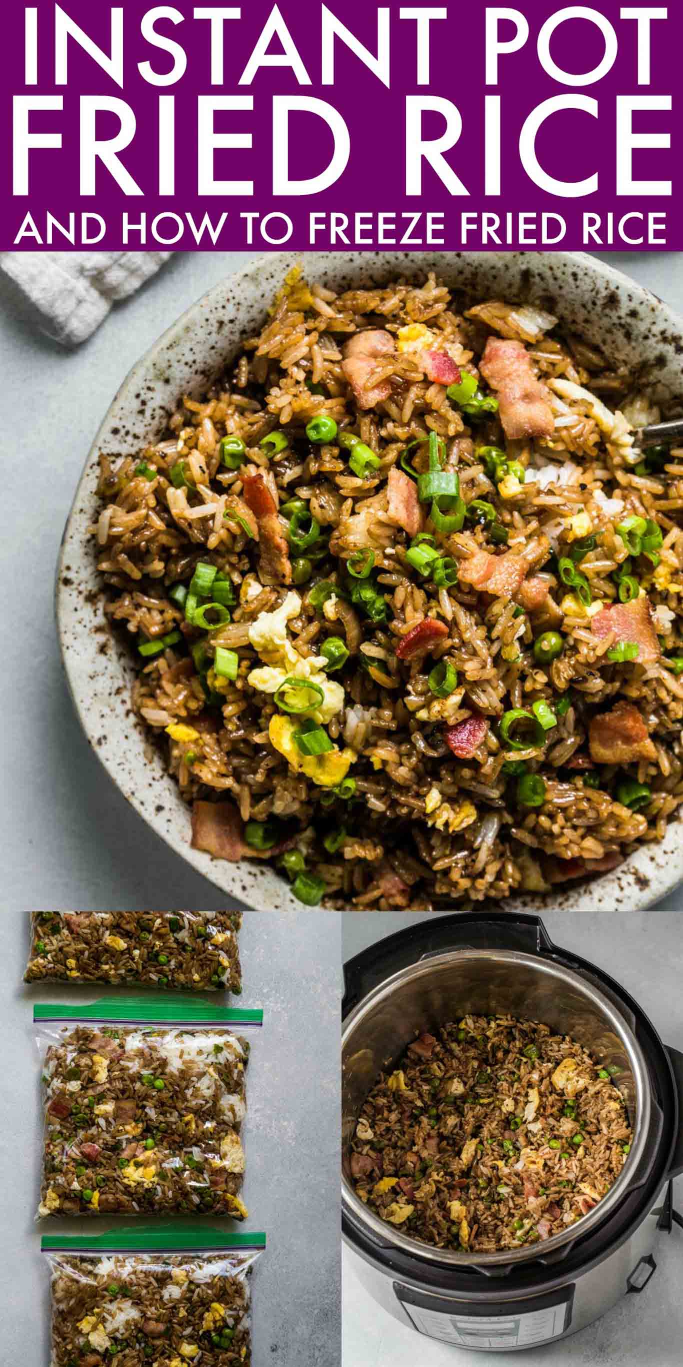 Instant Pot Fried Rice + VIDEO with Bacon Platings + Pairings