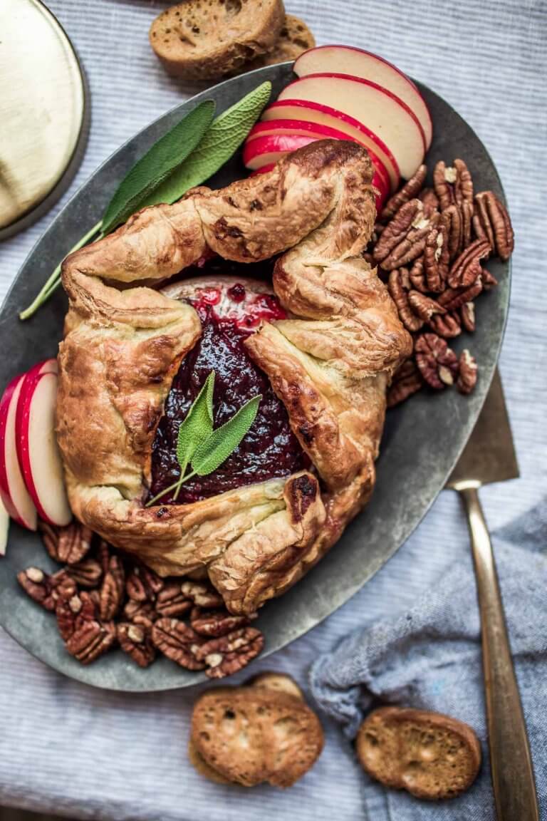 Baked Brie with Jam in Puff Pastry (Easy Recipe) Platings + Pairings