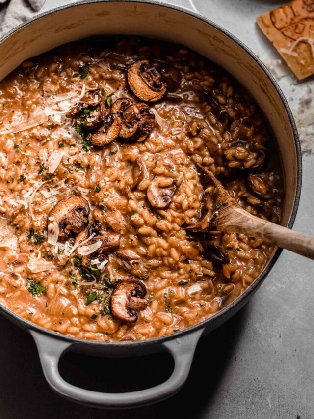 Comforting Mushroom Risotto Platings + Pairings