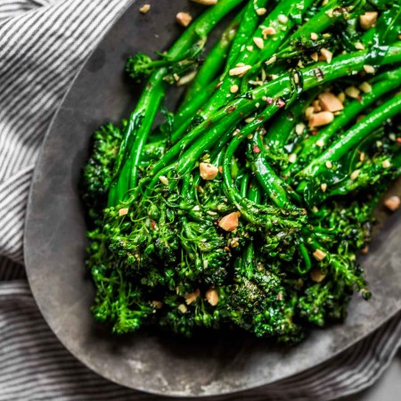 Platter of grilled broccolini