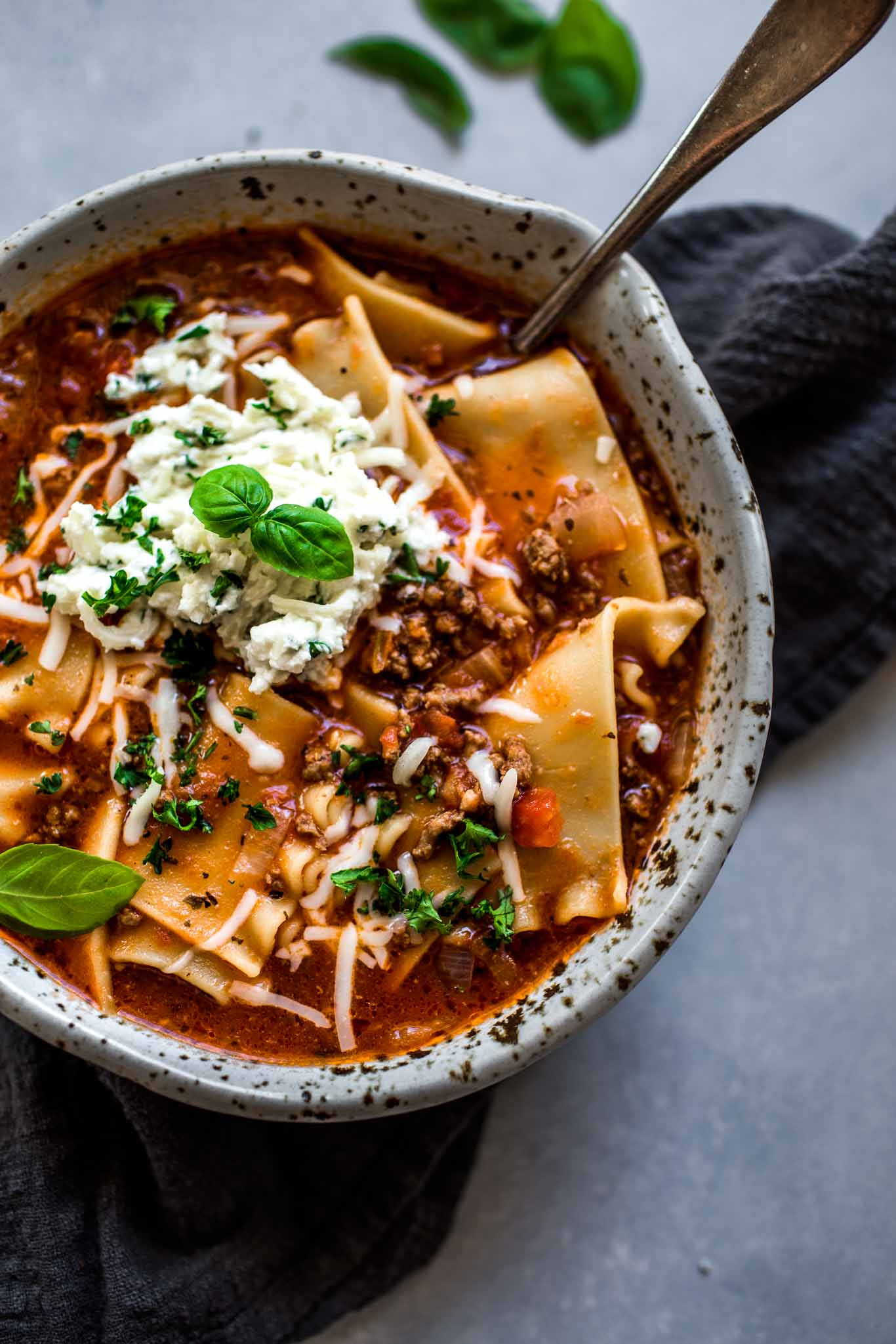 Instant Pot Lasagna Soup Platings + Pairings
