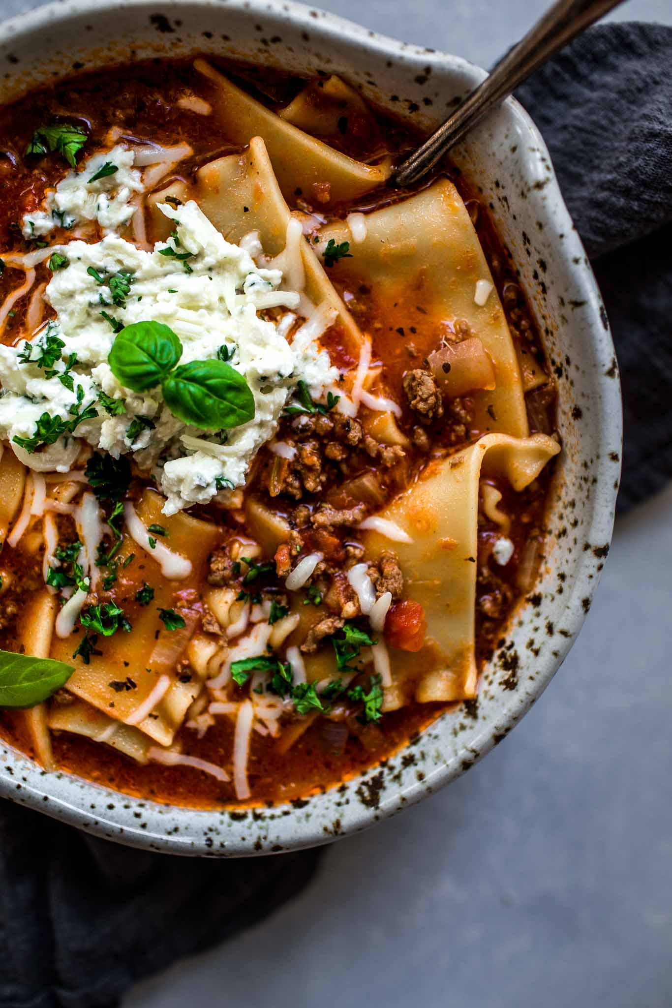 Instant Pot Lasagna Soup Platings + Pairings