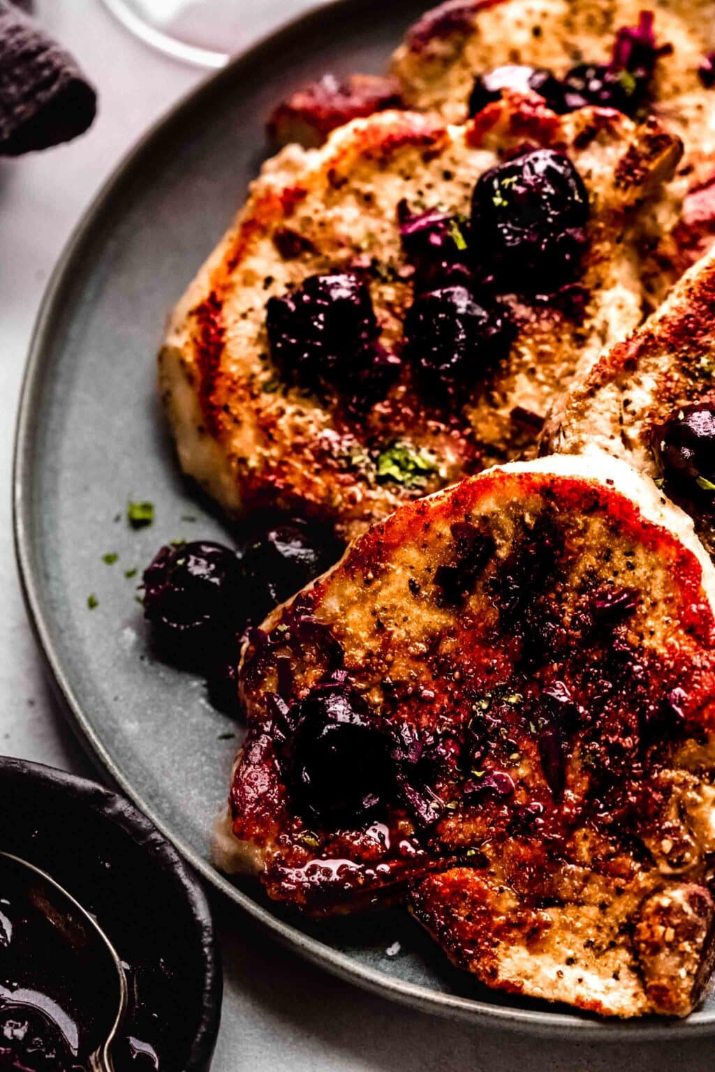 Pork Chops with Cherry Sauce Platings + Pairings