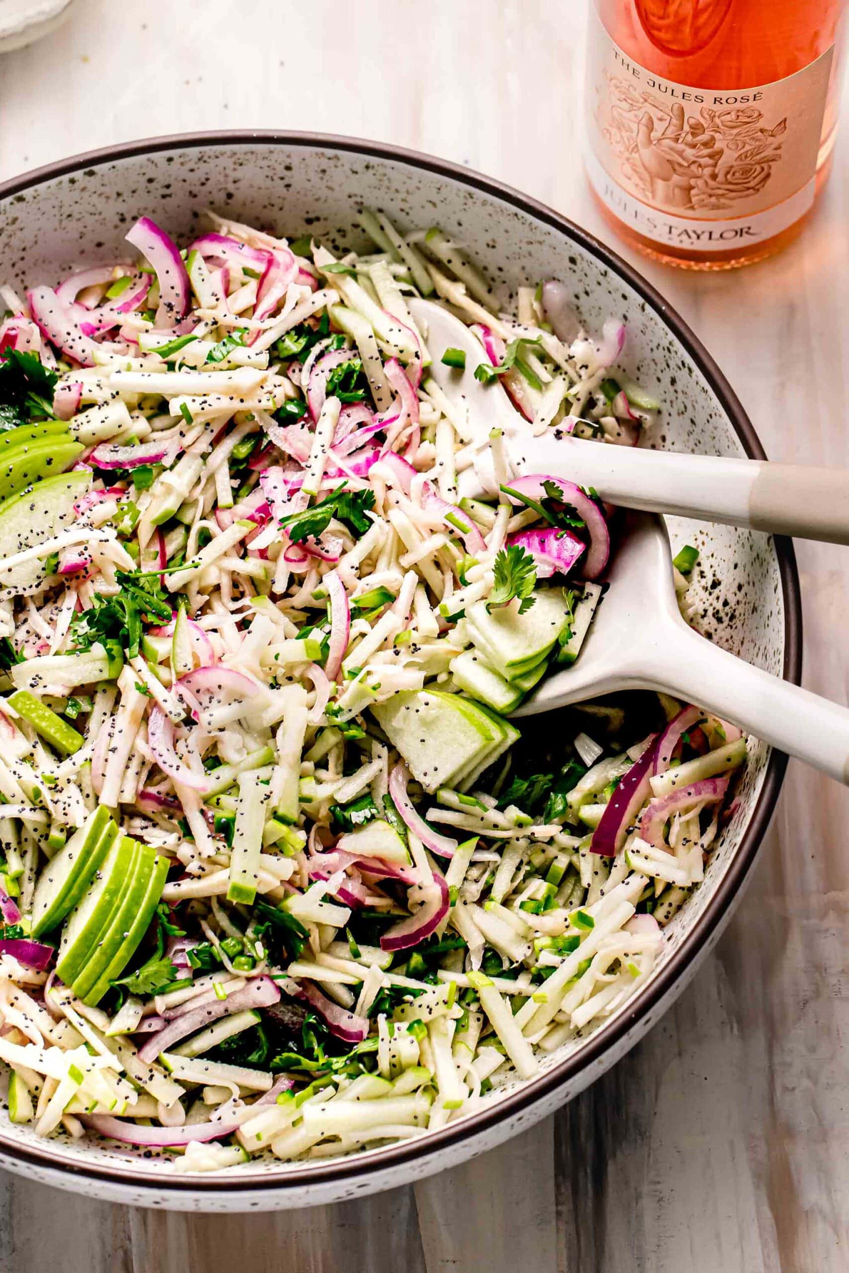 Apple Celery Root Slaw (Healthy Thanksgiving Salad) Platings + Pairings