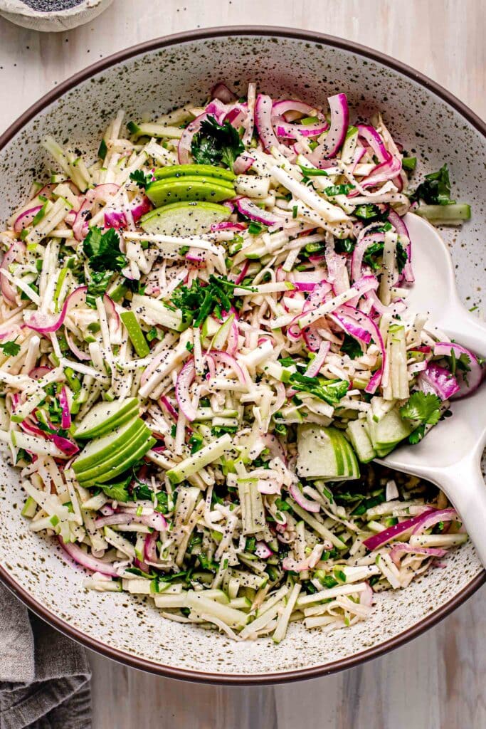 Apple Celery Root Slaw (Healthy Thanksgiving Salad) Platings + Pairings
