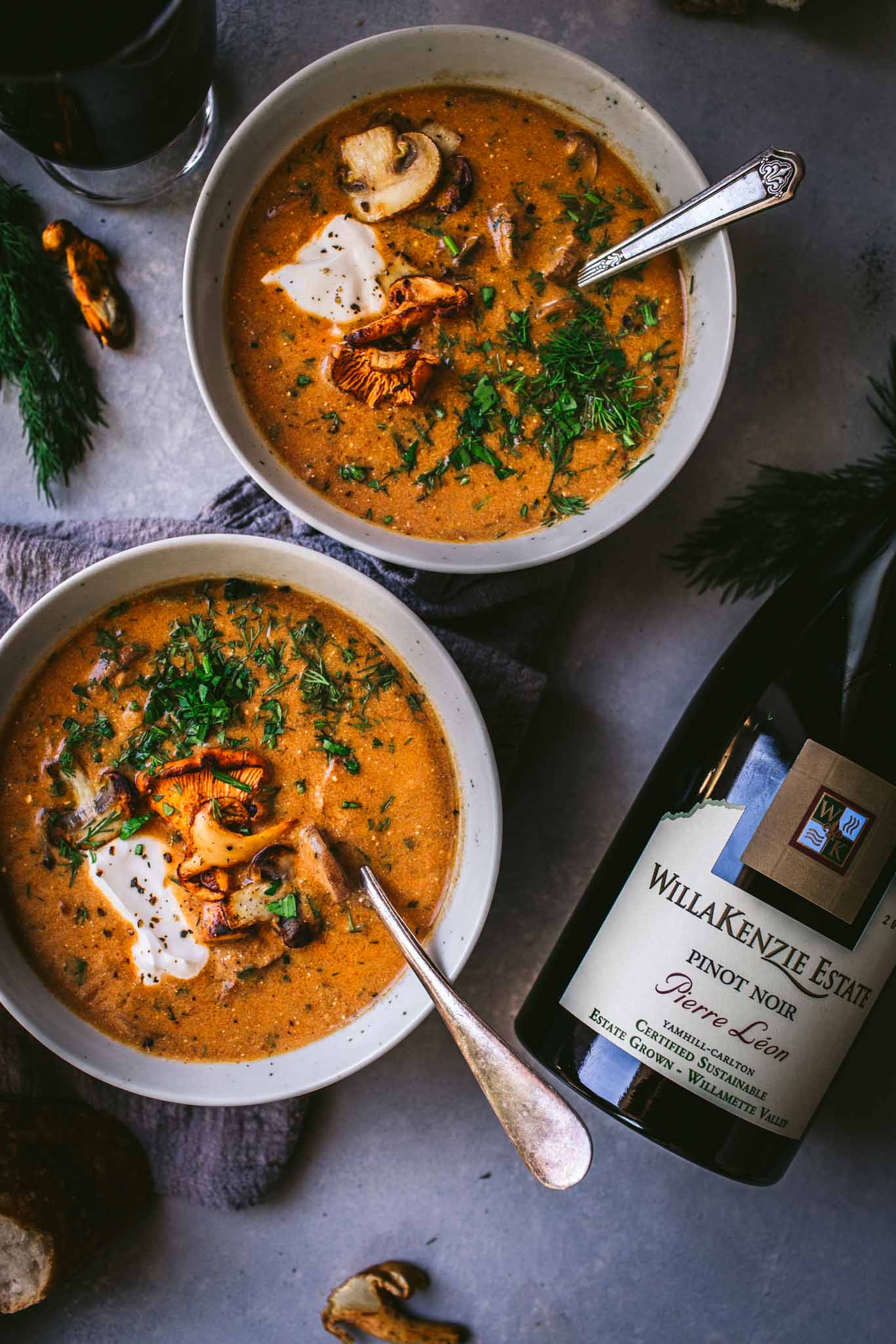 Hungarian Mushroom Soup with Fresh Dill | Platings + Pairings
