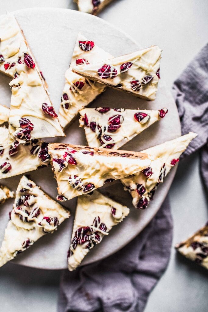 Starbucks copycat cranberry bars on tray. 