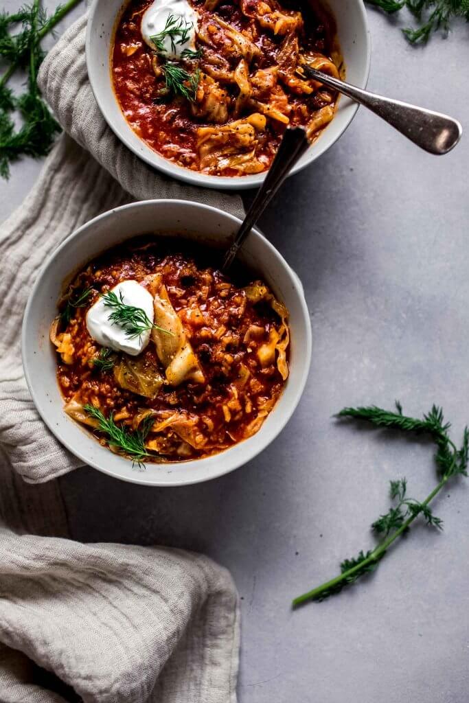 Instant Pot Cabbage Roll Soup + VIDEO + Stovetop Directions Platings