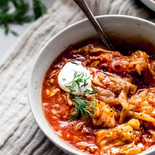 Instant Pot Cabbage Roll Soup + VIDEO + Stovetop Directions Platings