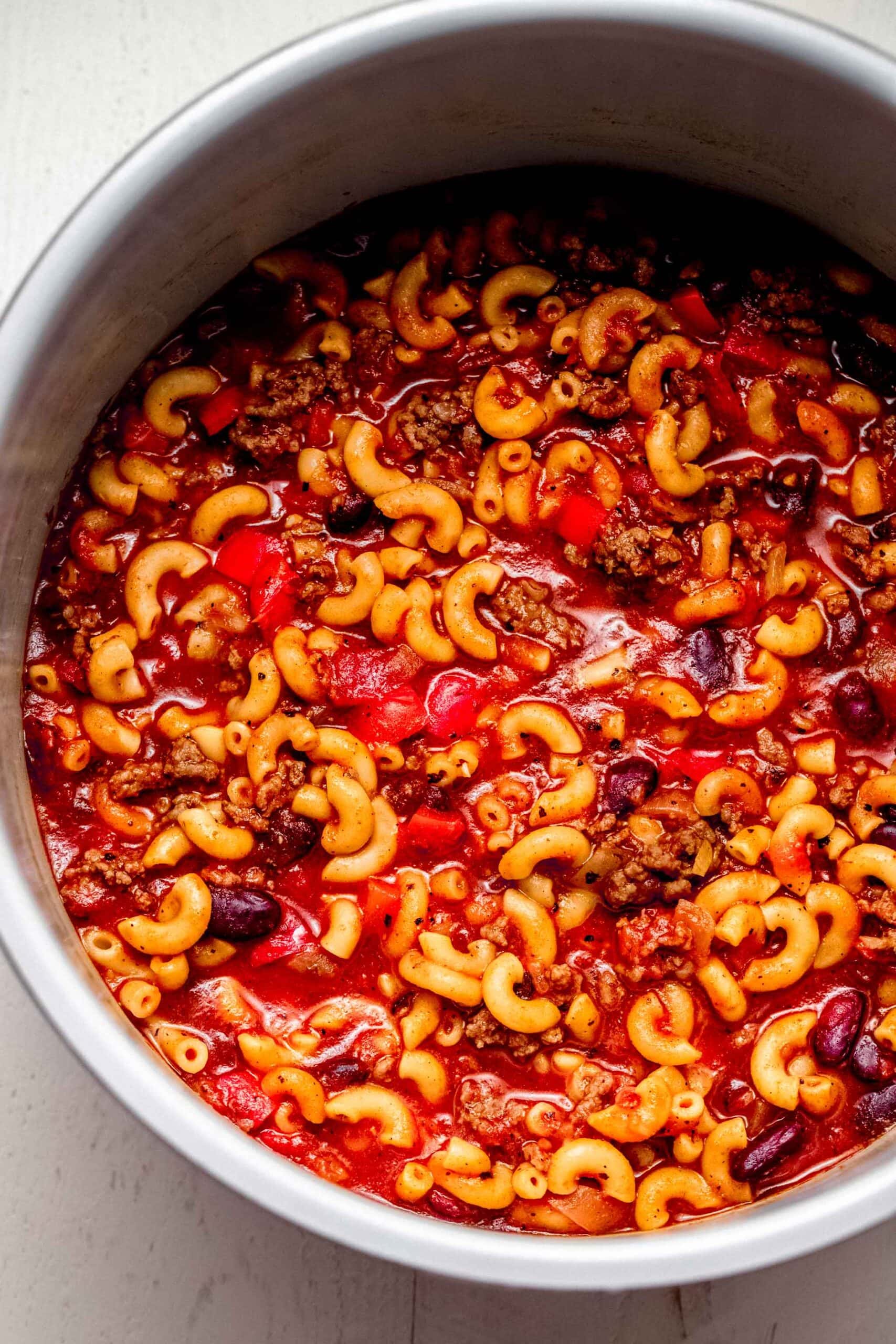 Finished chili mac in instant pot.