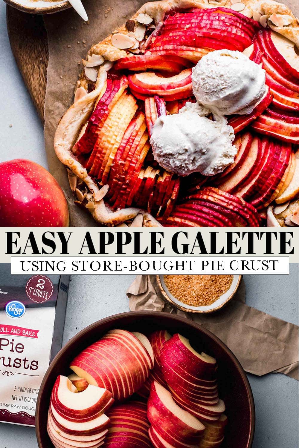 Easy Apple Galette Recipe with Premade Pie Crust Platings + Pairings