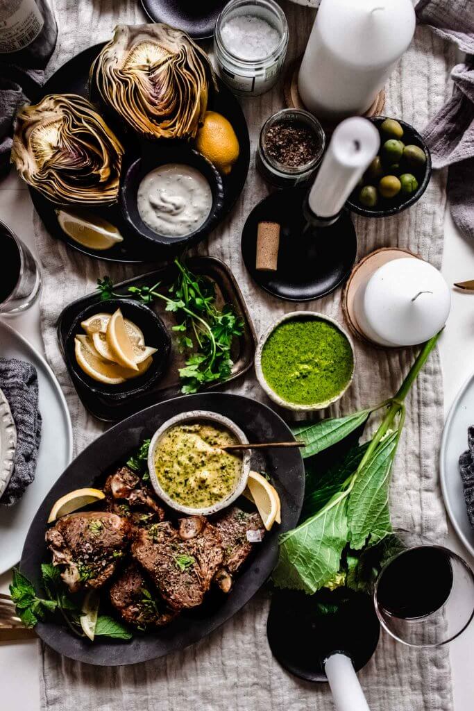 Lamb Chops with Mint Mustard Sauce