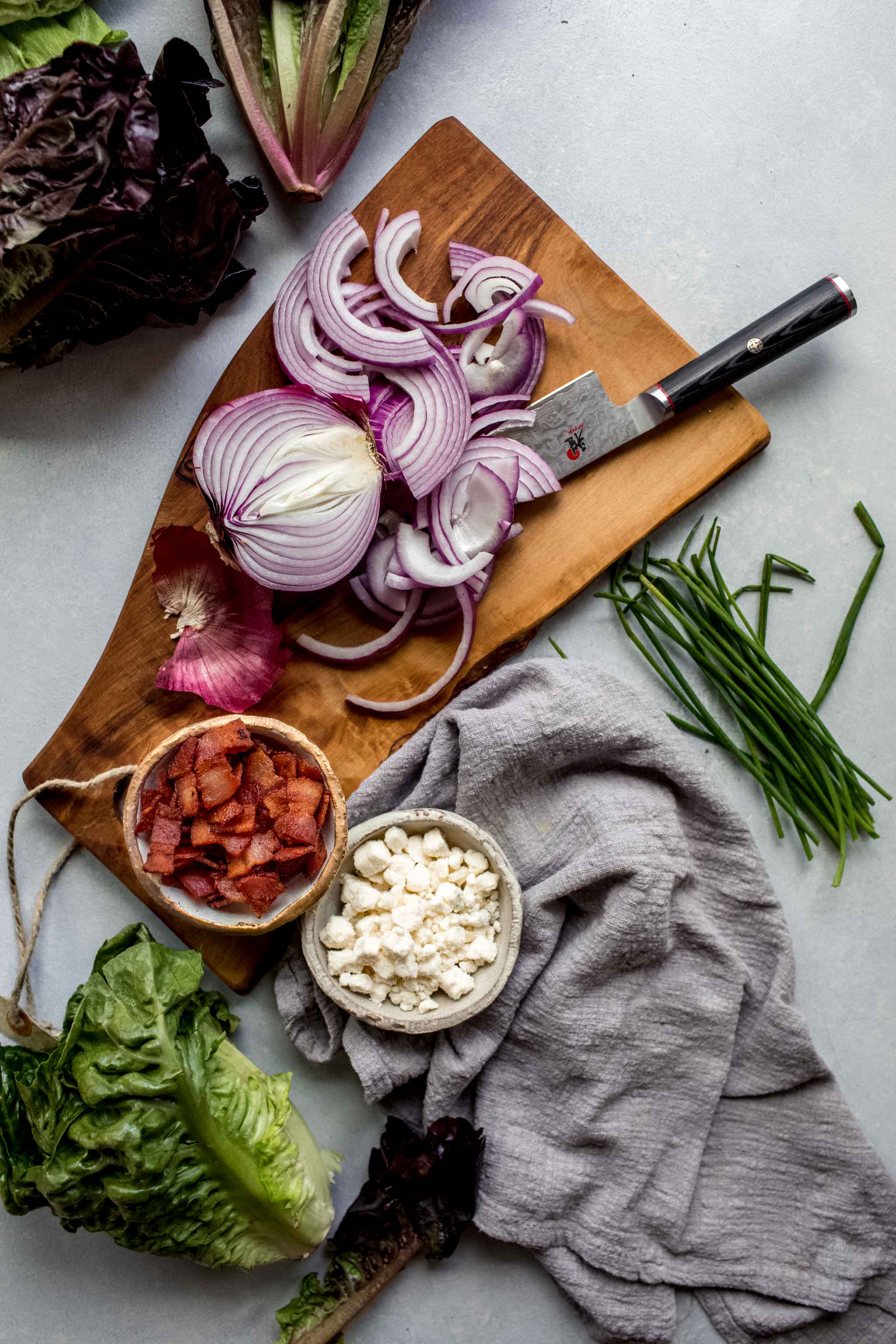 Ingredients for healthy wedge salad.