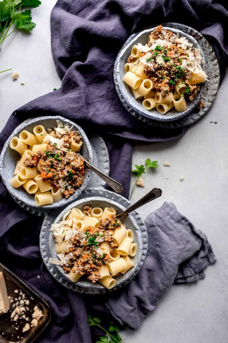 White Bolognese Meat Sauce Platings + Pairings