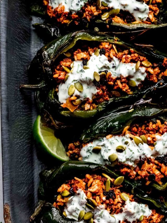 Mexican Stuffed Poblano Peppers