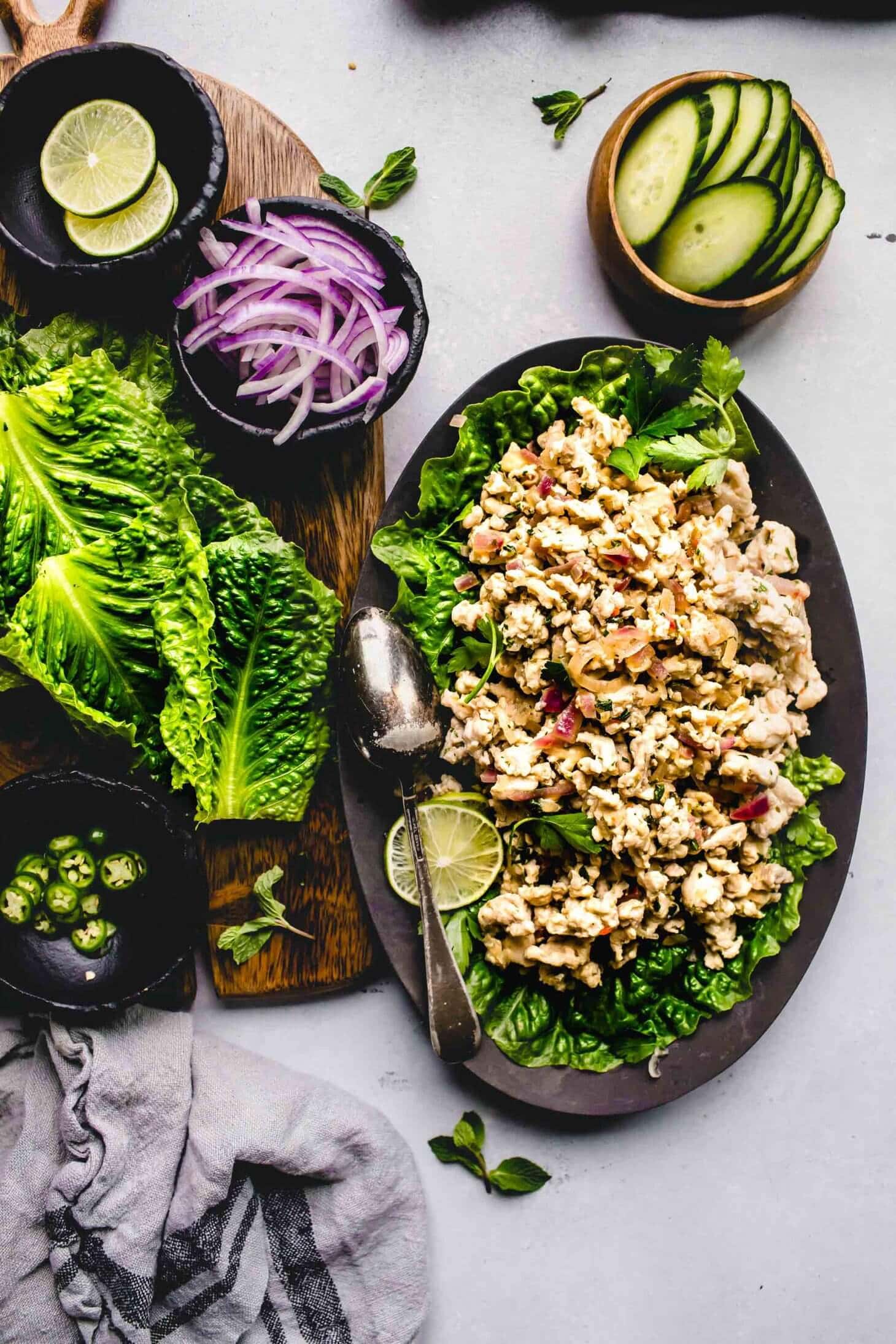 Larb Gai Recipe (Thai Chicken Larb Lettuce Wraps)