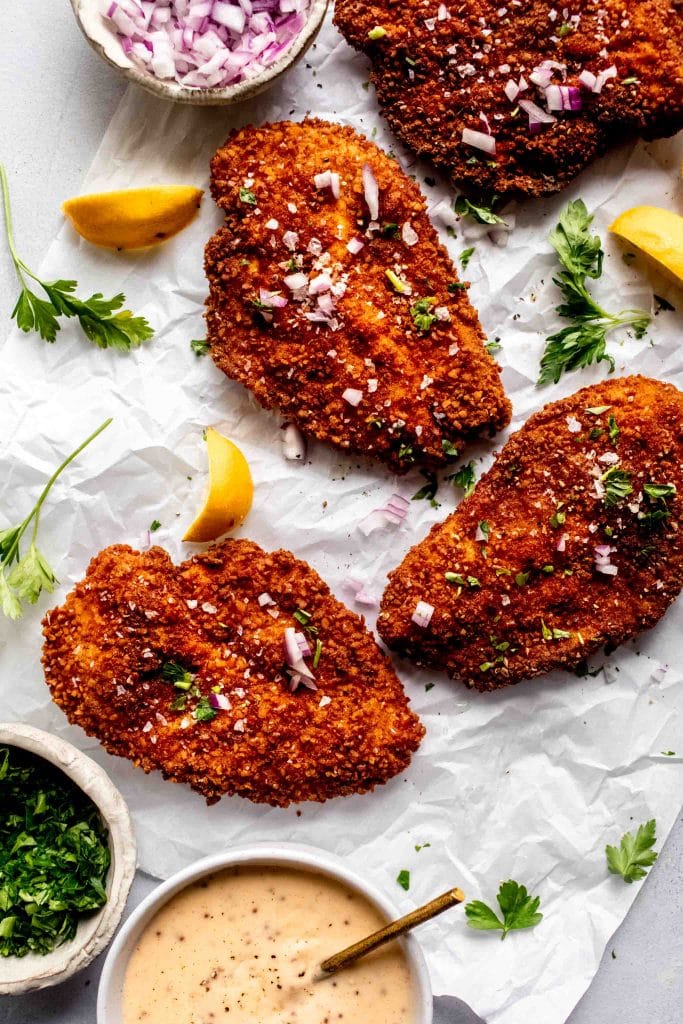 Pretzel Crusted Chicken with CheddarMustard Sauce